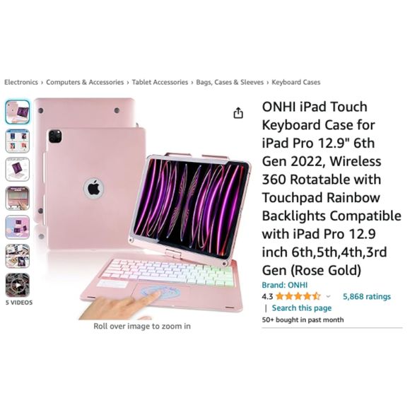 iPad Pro 12.9" Keyboard Case w/Touchpad - Like-New Condition, Great Deal! - Picture 5 of 5